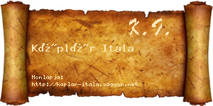 Káplár Itala névjegykártya